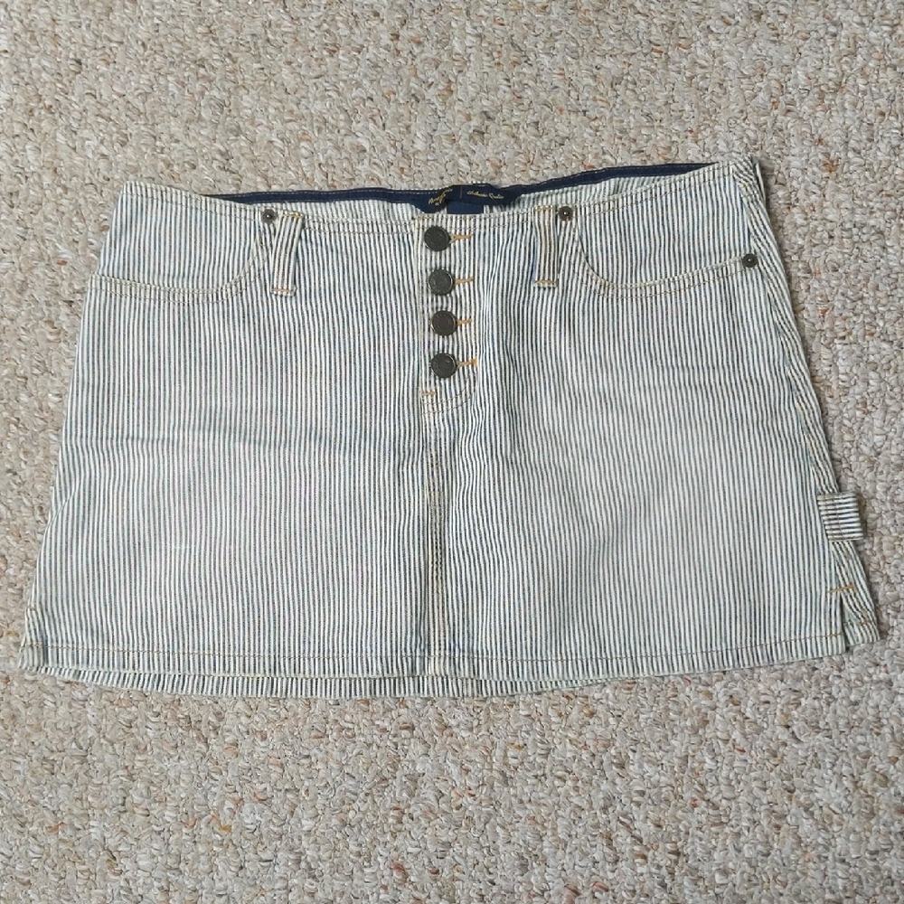 Abercrombie & Fitch Blue and White Casual Mini Skirt
